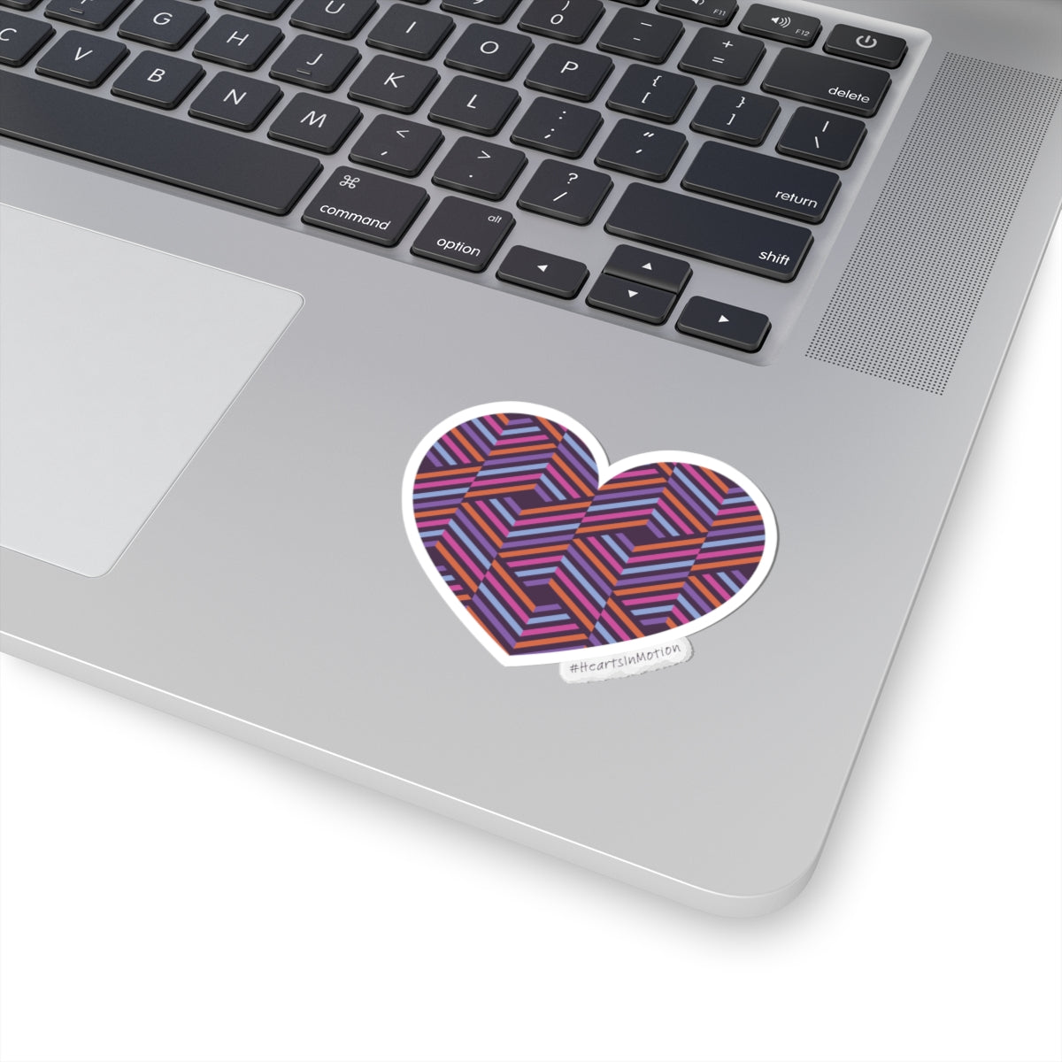 Vibrant Heart Die-Cut Stickers, Laptop Decor, #HeartsInMotion