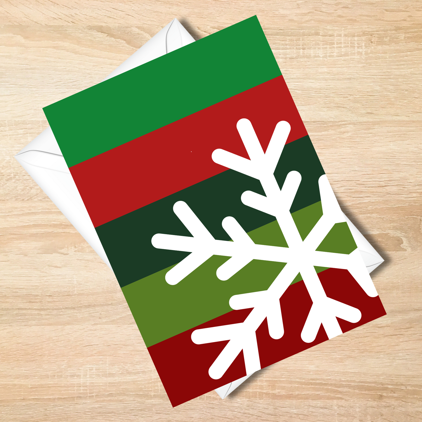 Bold Red & Green -Season's Greetings Funny Christmas Card - Sarcastic Snowflake