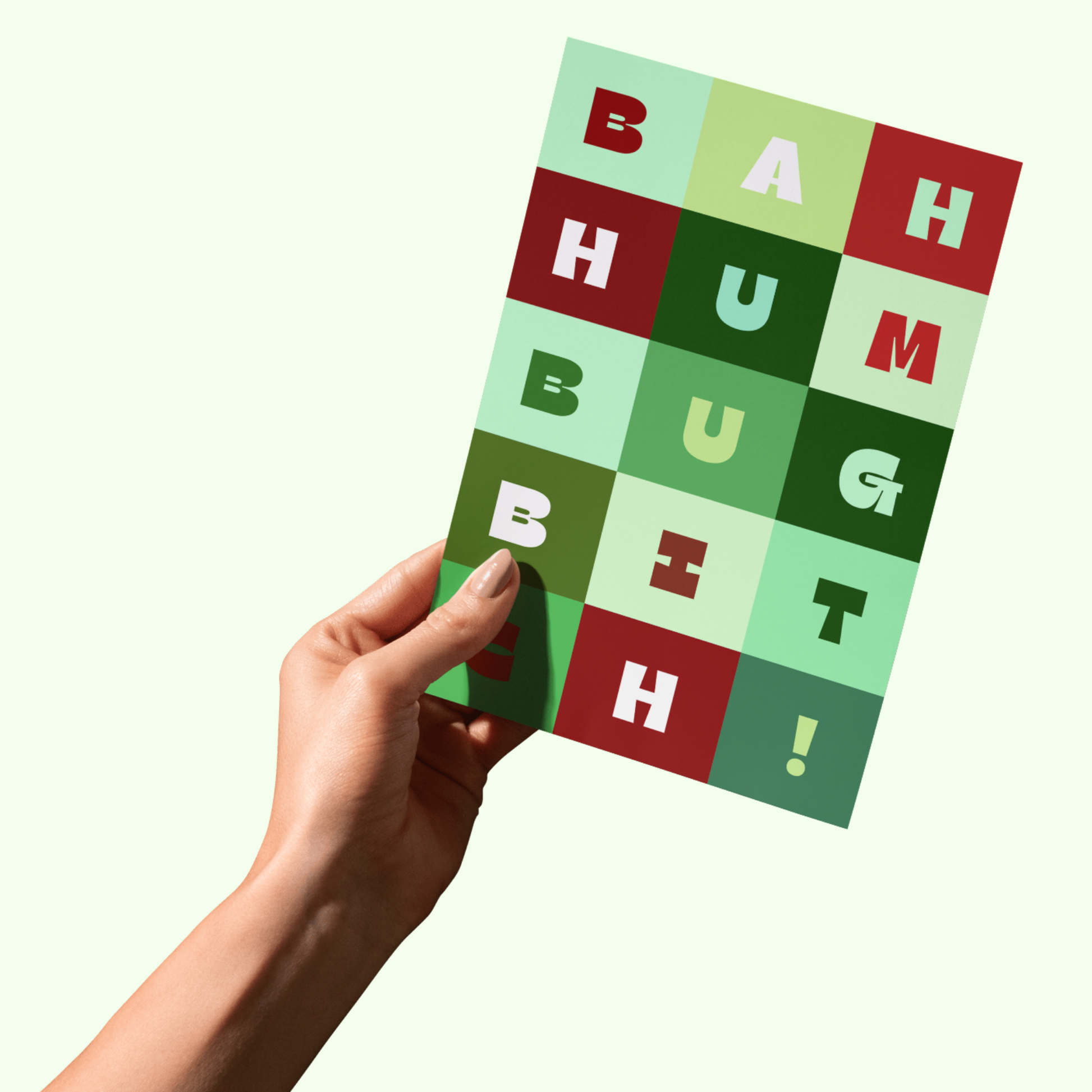 Bold -Bah Humbug Bitch Funny Christmas Card - Sarcastic Holiday Card 5x7