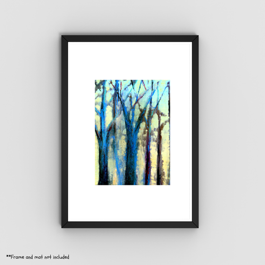 Winter Winds 5x7 Art Print - Abstract Seasonal Landscape
