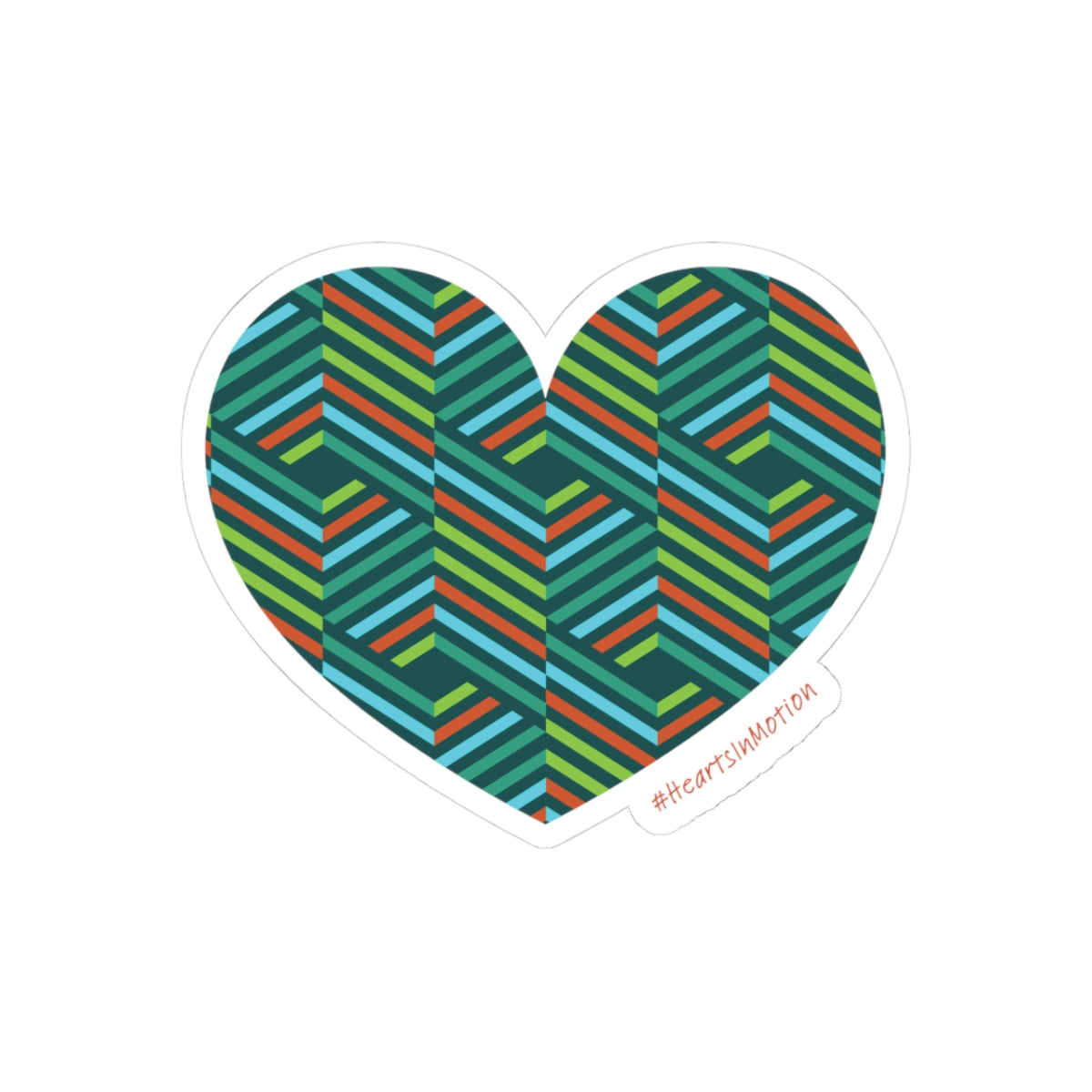 Heart Pattern Die Cut Stickers, Colourful Heart Stickers, #HeartsInMotion