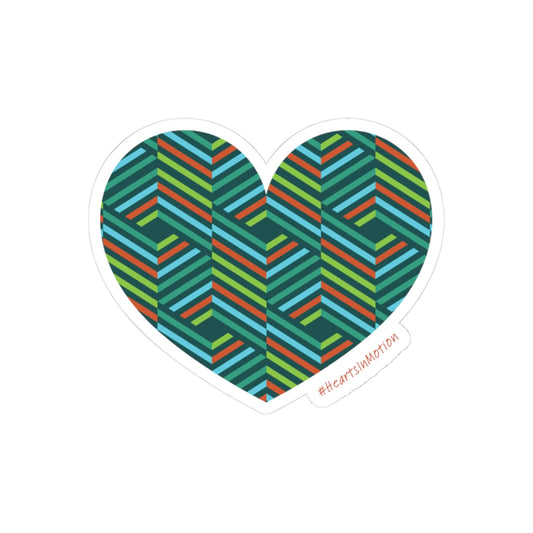 Heart Pattern Die Cut Stickers, Colourful Heart Stickers, #HeartsInMotion