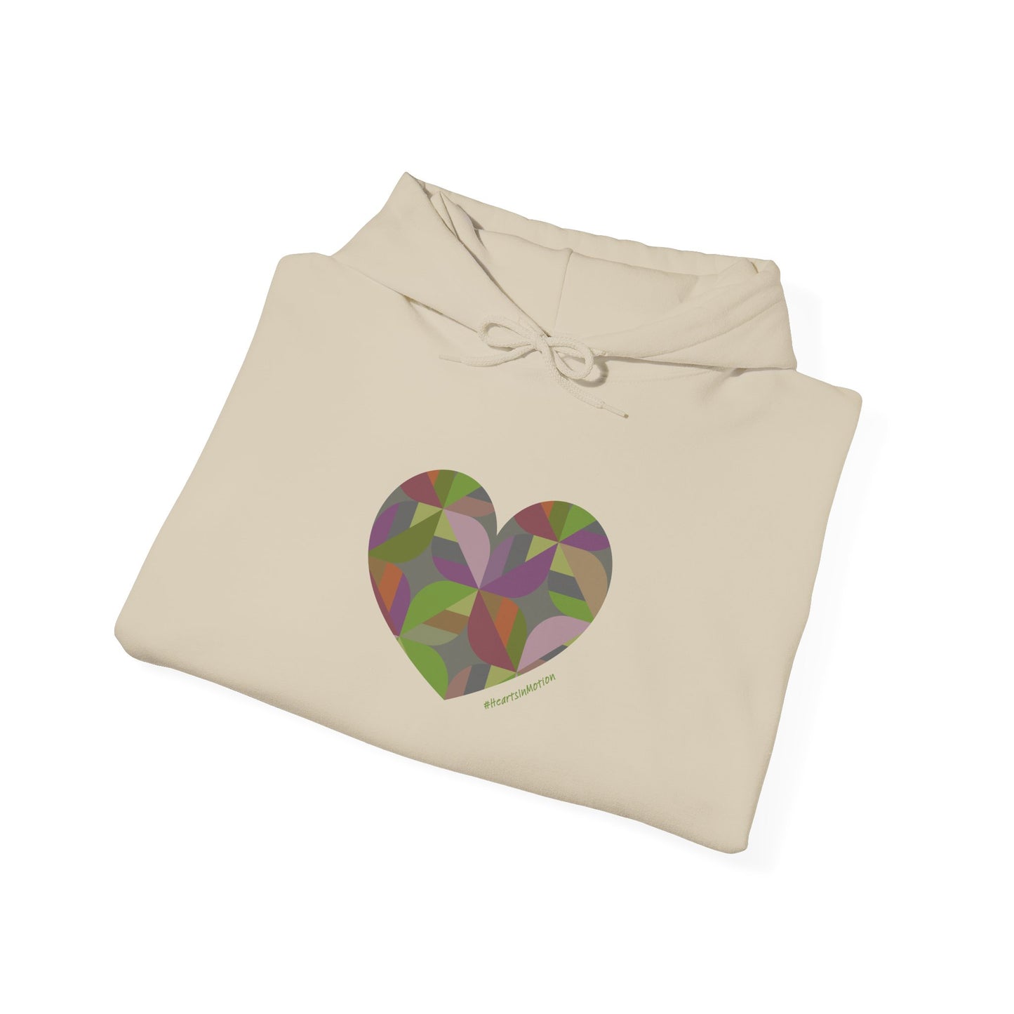 Heart Patterned Unisex Hooded Sweatshirt, Cozy Hoodie, #HeartsInMotion