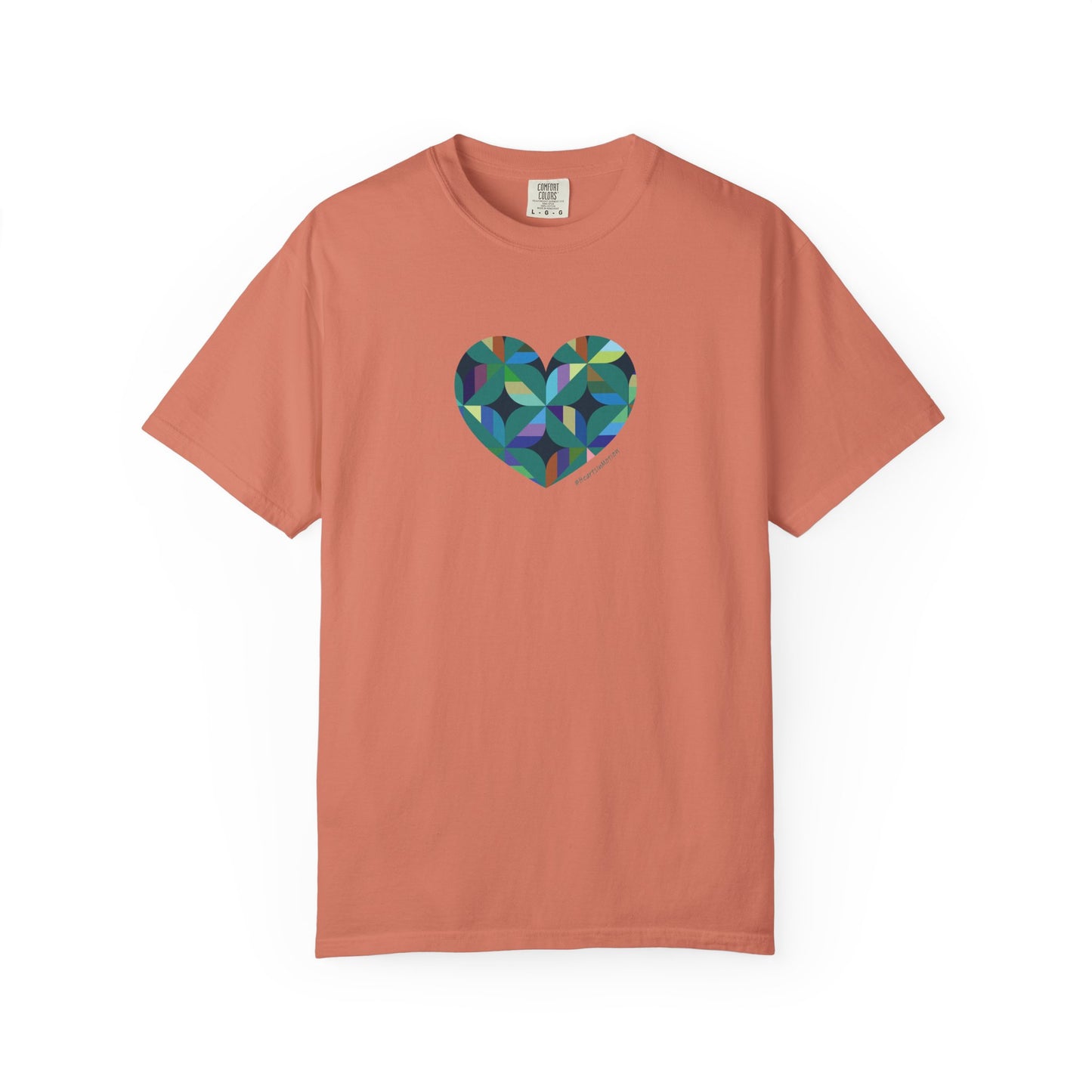 Colourful Heart T-Shirt, Gift for Her, Heart Design T-Shirt, #HeartsInMotion