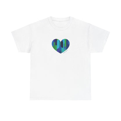 Heart Pattern Unisex Heavy Cotton Tee, Casual Wear - #HeartsInMotion
