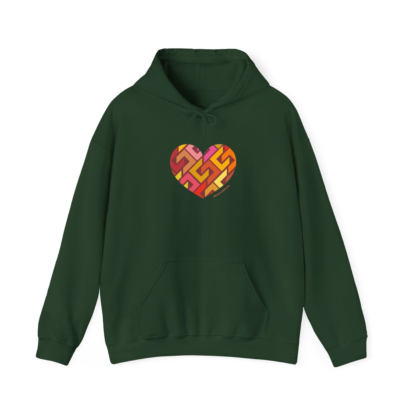 Colourful Heart Hoodie, Cozy Sweatshirt - #HeartsInMotion