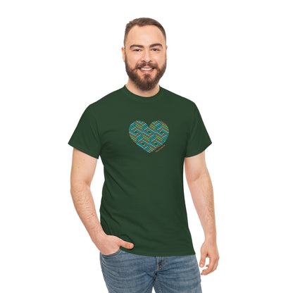 Colourful Heart Unisex Heavy Cotton Tee | Casual Gift, #HeartsInMotion