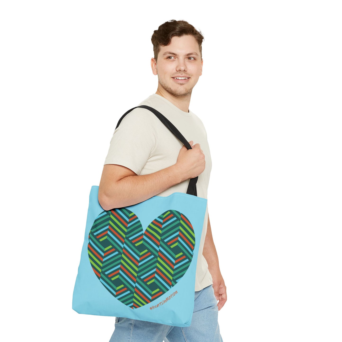Colourful Heart Pattern Tote Bag | Eco-Friendly Shopping Bag, #HeartsInMotion