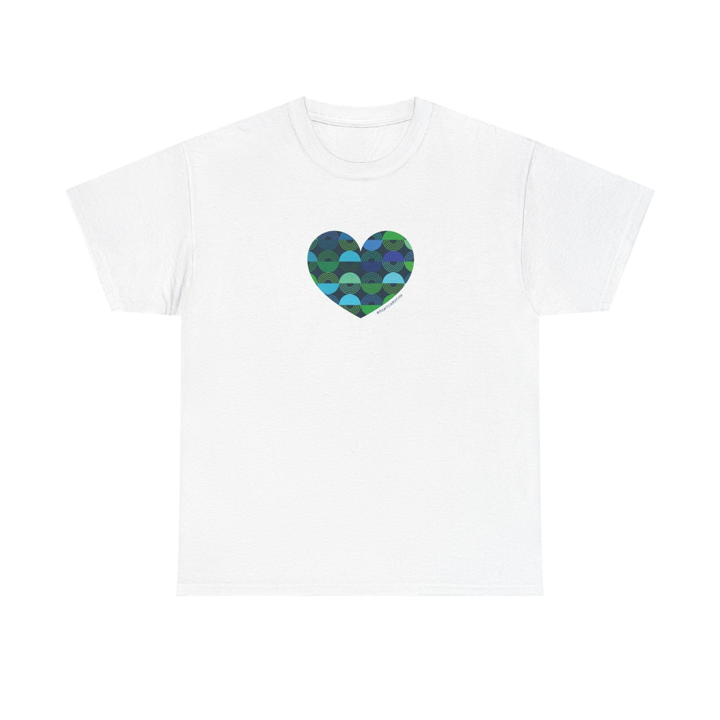 Heart Pattern Unisex Heavy Cotton Tee - #HeartsInMotion