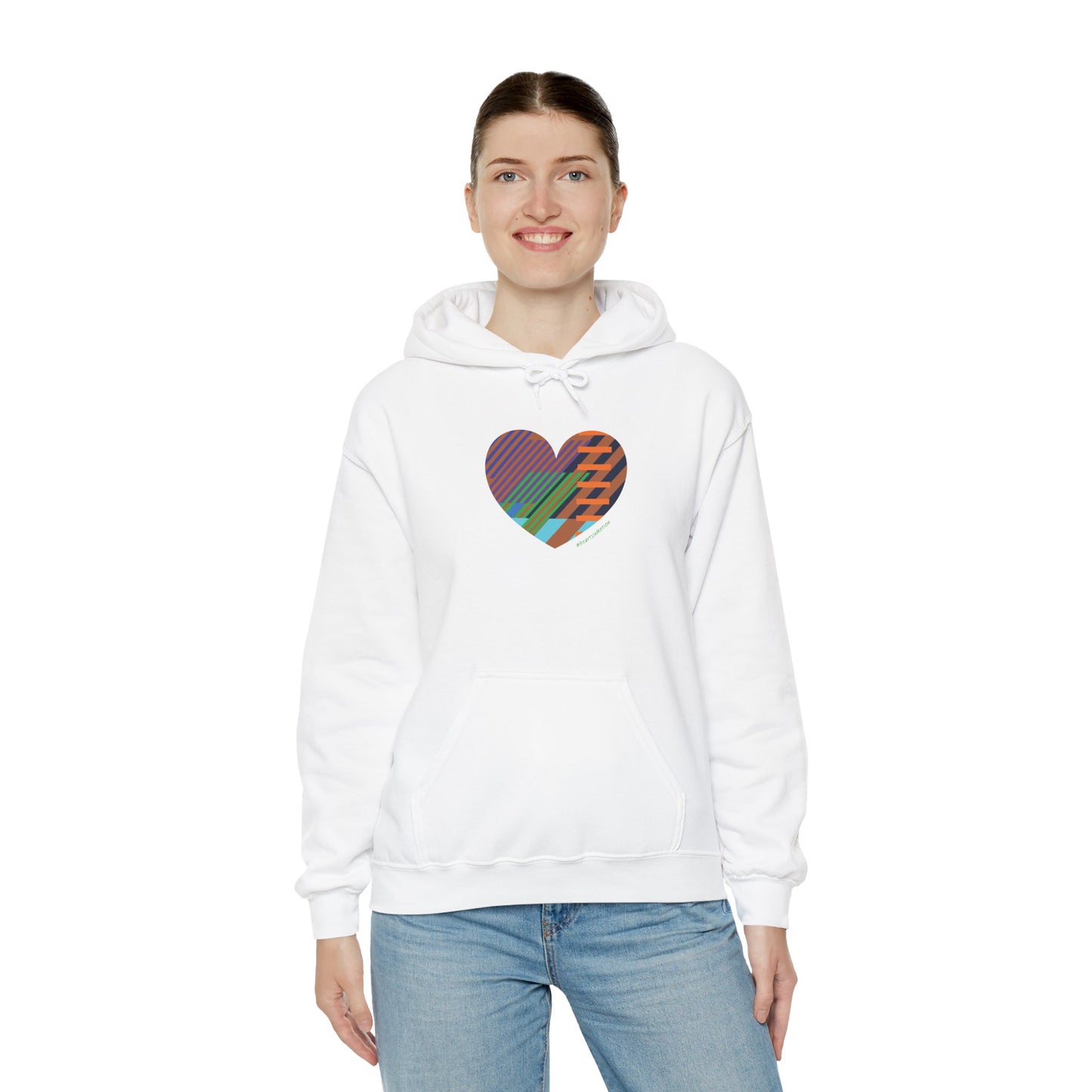 Colourful Heart Graphic Unisex Hoodie – #HeartsInMotion
