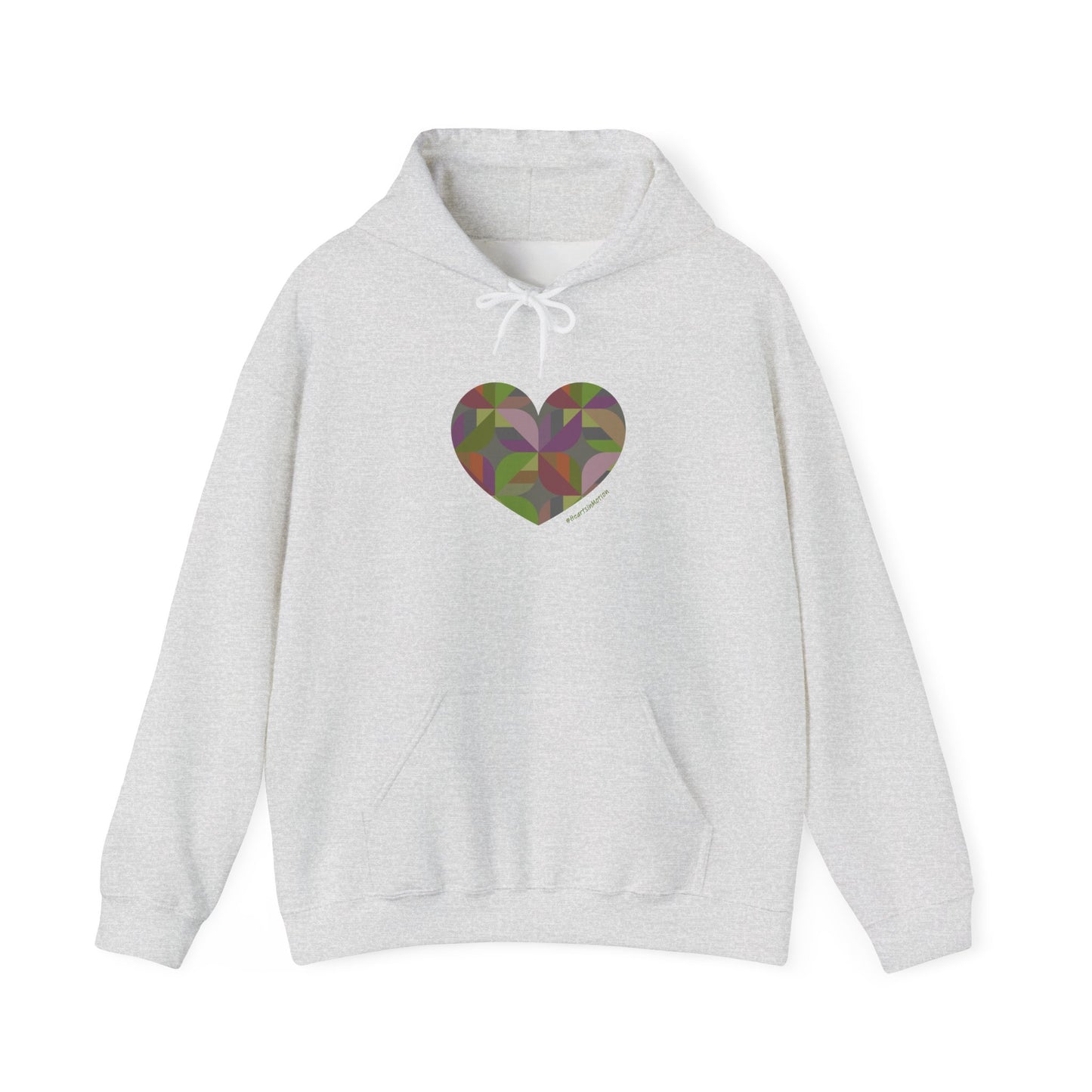 Heart Patterned Unisex Hooded Sweatshirt, Cozy Hoodie, #HeartsInMotion