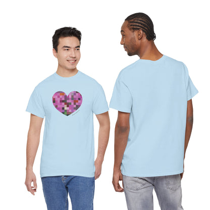 Pixel Heart Mosaic Unisex Heavy Cotton Tee - Colorful Love Shirt