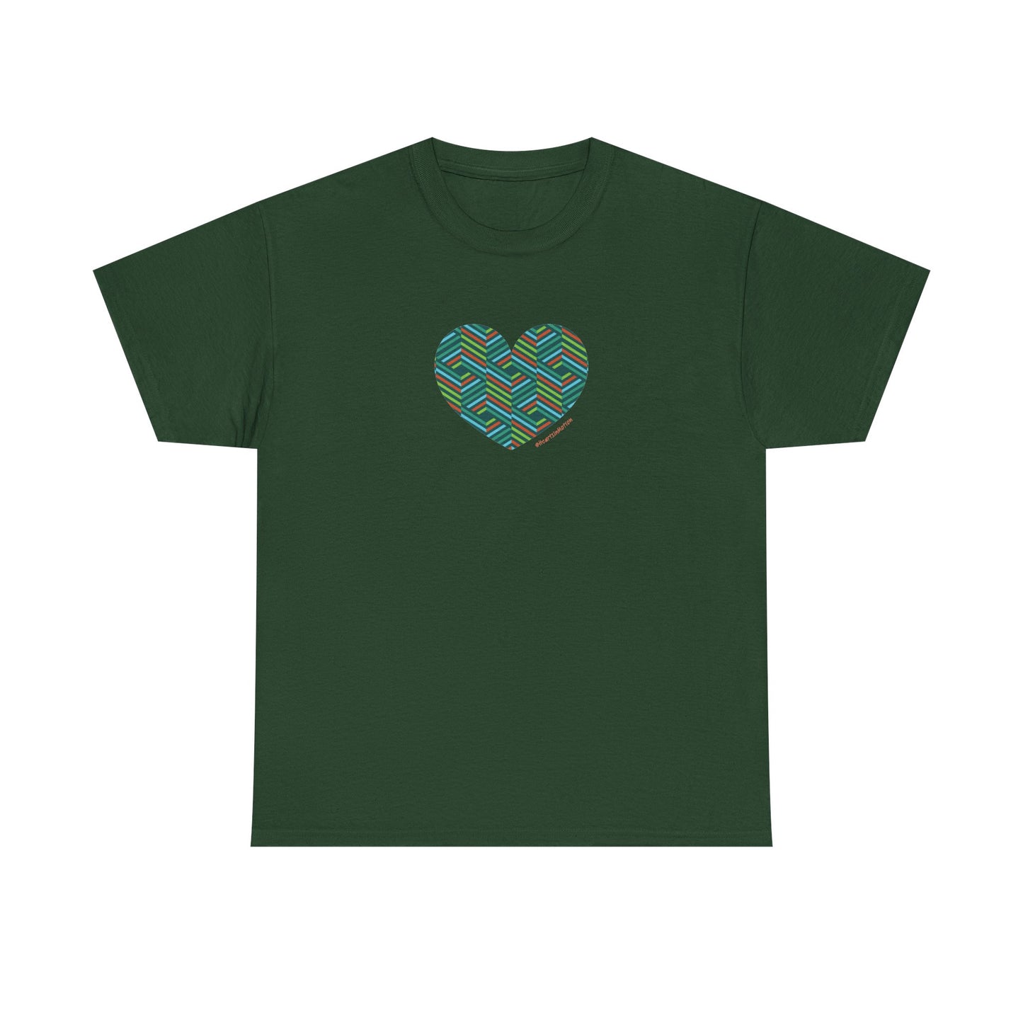 Colourful Heart Unisex Heavy Cotton Tee | Casual Gift, #HeartsInMotion