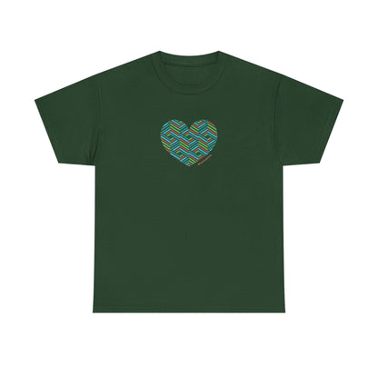 Colourful Heart Unisex Heavy Cotton Tee | Casual Gift, #HeartsInMotion