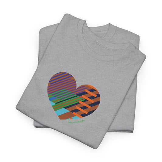 Colourful Heart Unisex Heavy Cotton Tee - Vibrant Graphic T-Shirt