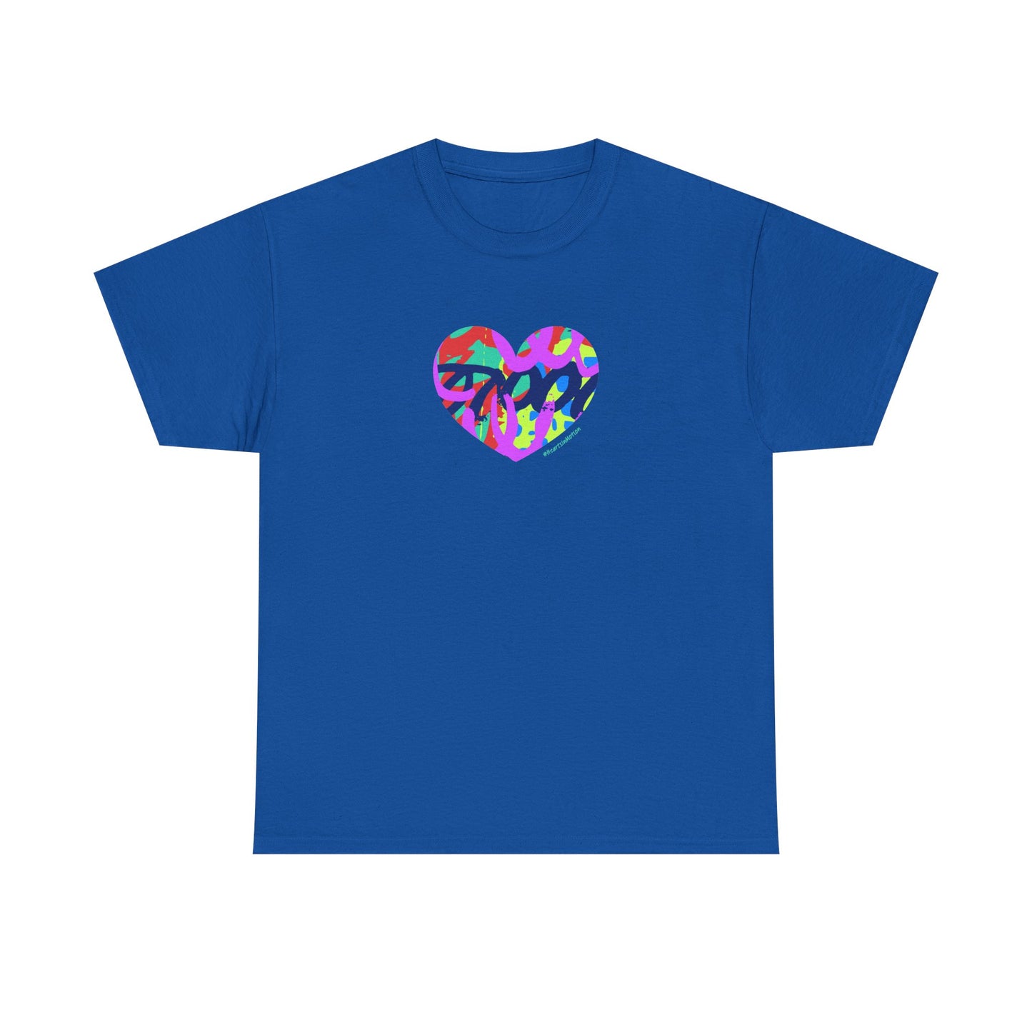Colorful Heart T-Shirt — Neon Camo Heart Graphic Tee