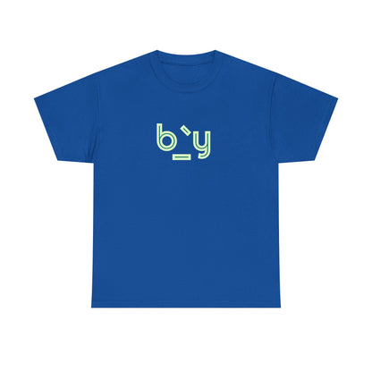 Unisex Heavy Cotton Tee with Minimalist Green Design - Streetwear Fashion