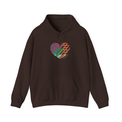 Colourful Heart Graphic Unisex Hoodie – #HeartsInMotion