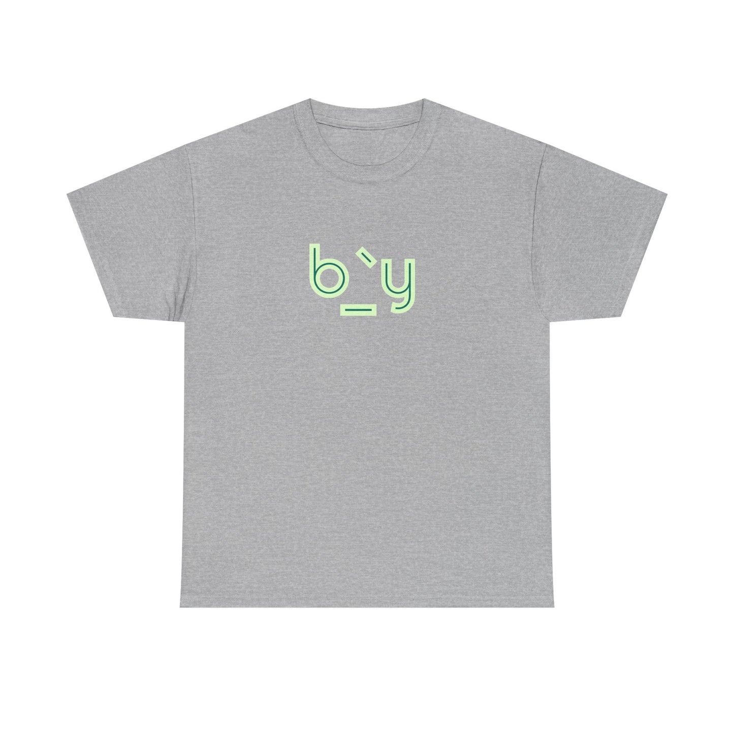 Unisex Heavy Cotton Tee with Minimalist Green Design - Streetwear Fashion