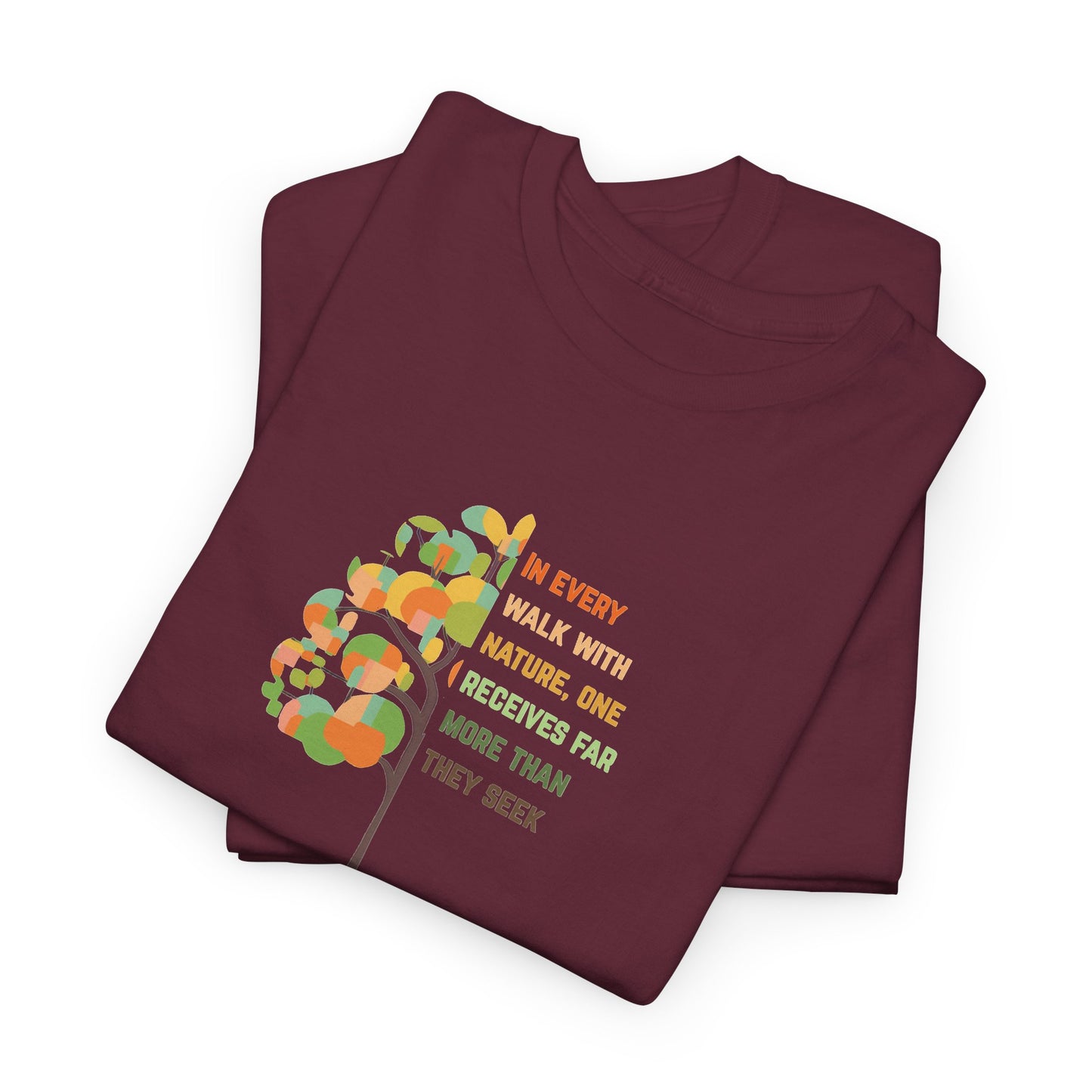 Nature-Inspired Unisex Heavy Cotton Tee, Gift for Nature Lovers