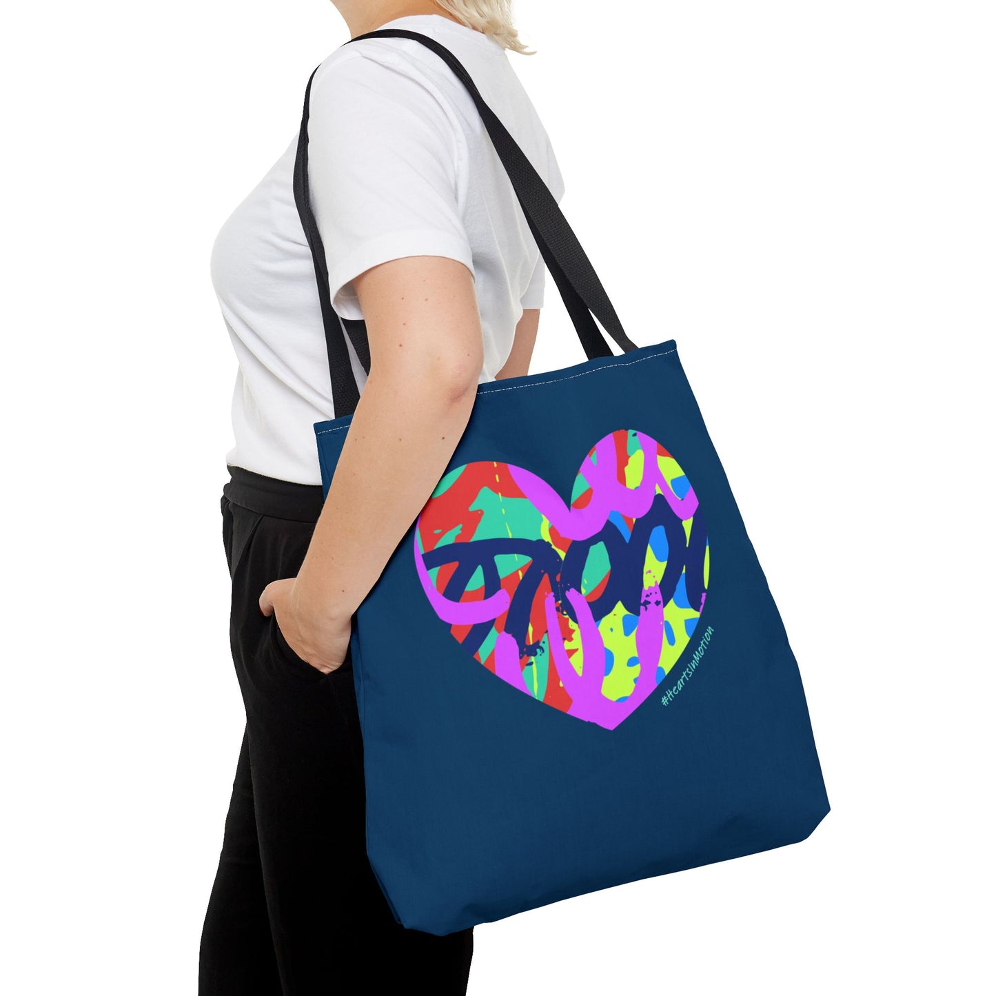 Colorful Grafitti Heart Tote Bag — #HeartsInMotion - Love Over Hate