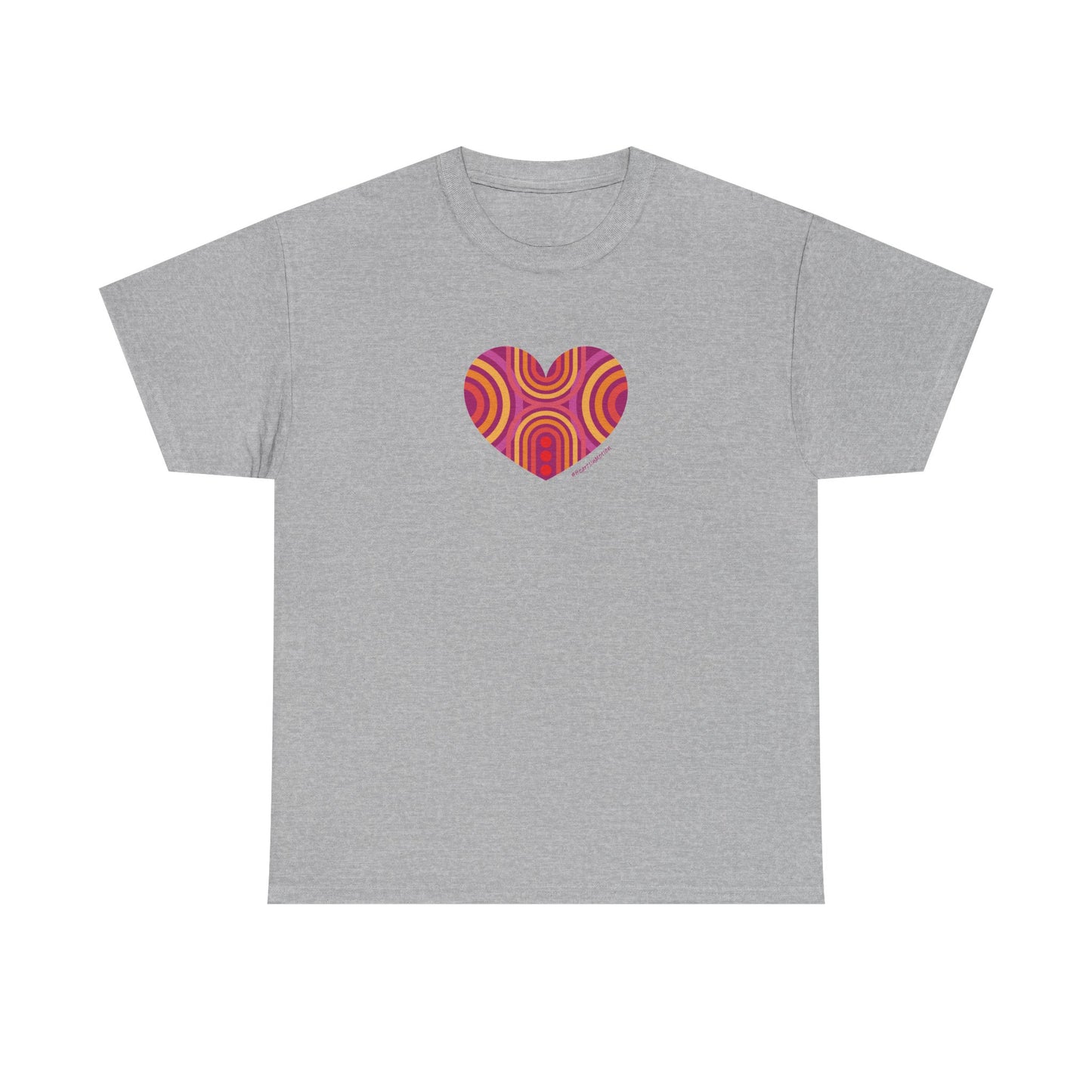 Retro Heart Unisex Heavy Cotton Tee - Vintage Style - #HeartsInMotion
