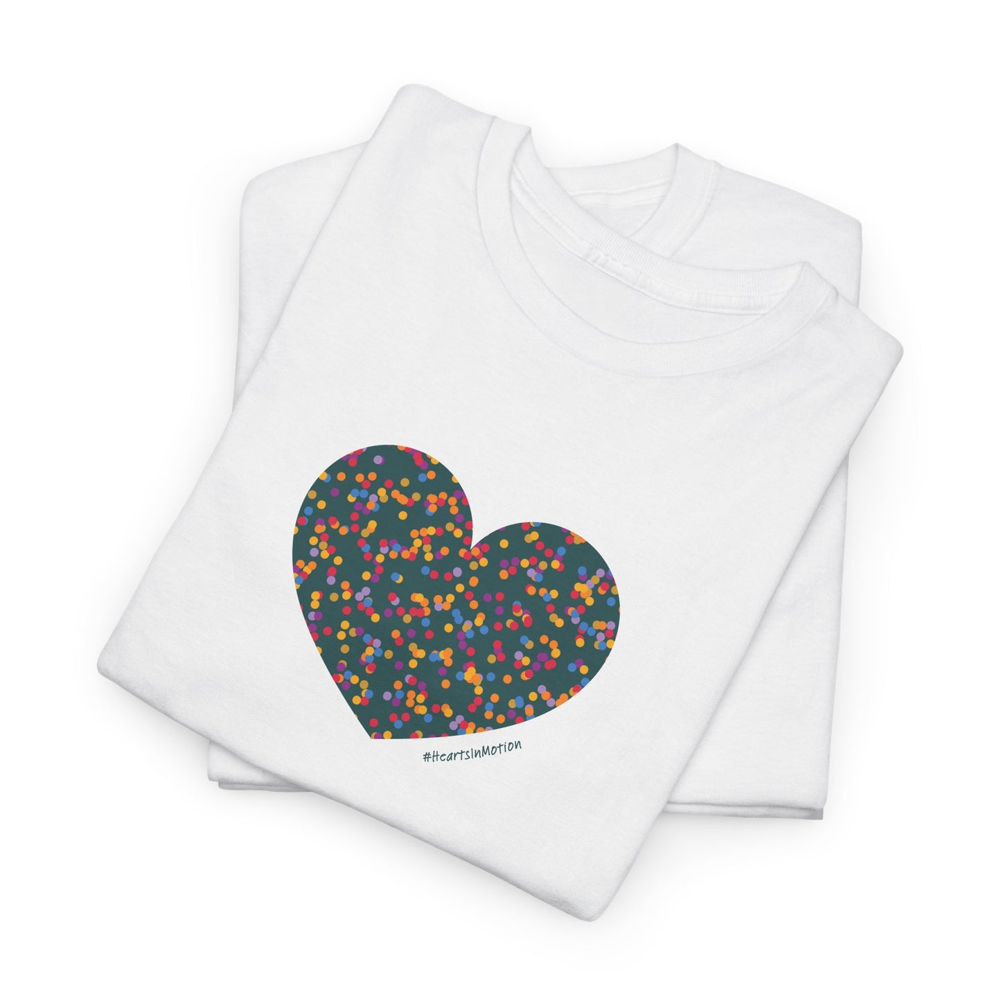 Colourful Heart Dot Unisex Heavy Cotton Tee - #HeartsInMotion T-Shirt
