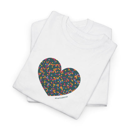 Colourful Heart Dot Unisex Heavy Cotton Tee - #HeartsInMotion T-Shirt