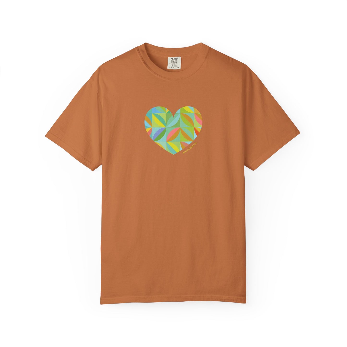 Colourful Heart Design Unisex Garment-Dyed T-Shirt - #HeartsInMotion