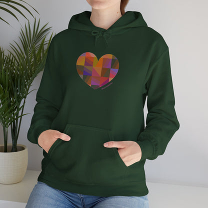Colourful Heart Unisex Hooded Sweatshirt - Cozy Love Gift
