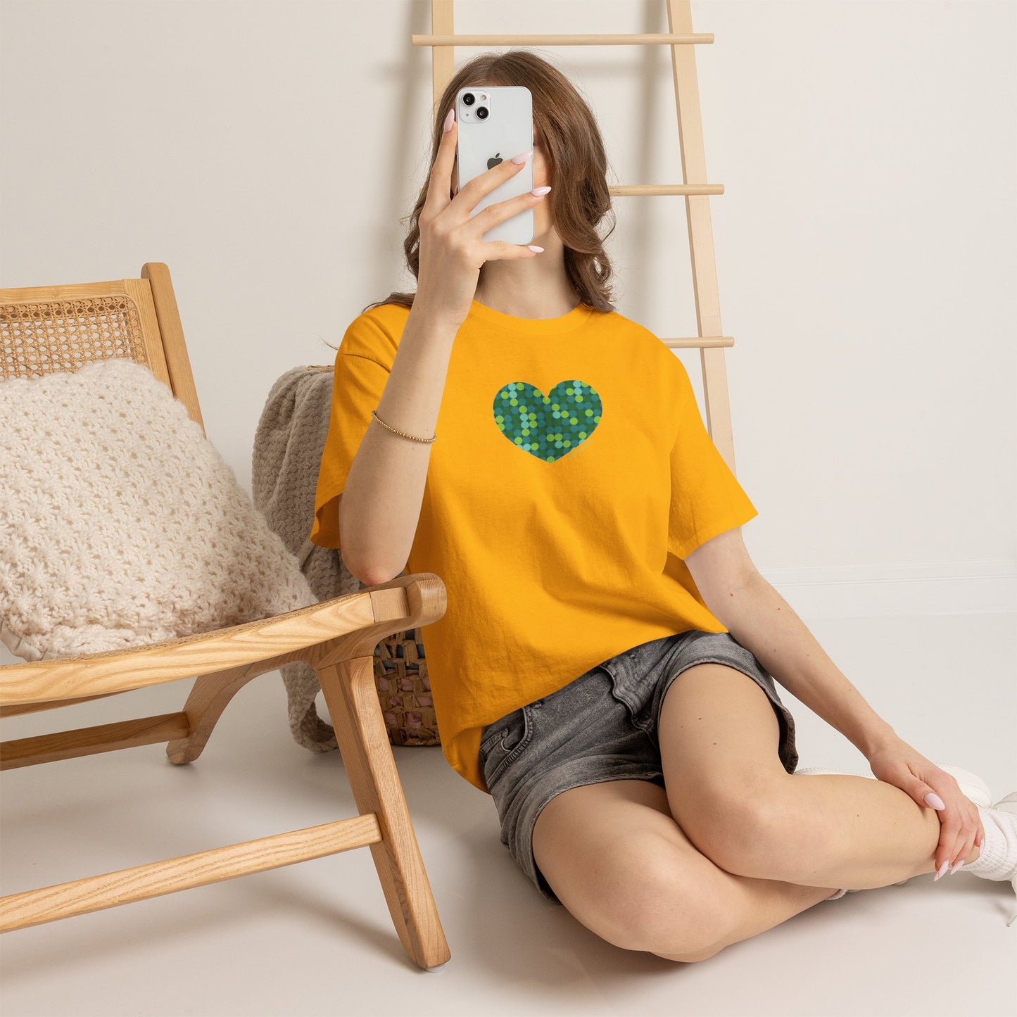 Green Dot Heart T-shirt - #HeartsInMotion - Love Over Hate