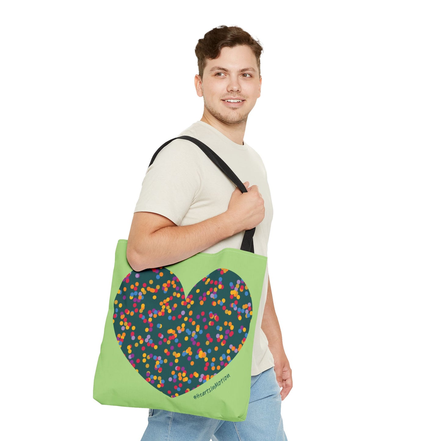 Colourful Heart Dot Tote Bag - Eco-Friendly - #HeartsInMotion