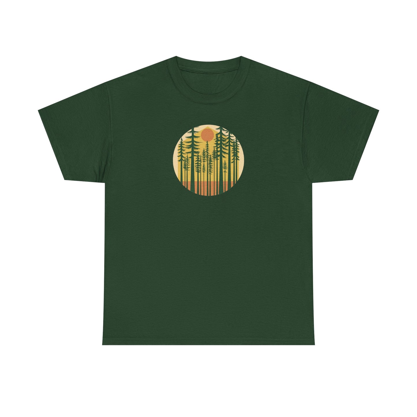 Nature Sunset Unisex Heavy Cotton Tee, Outdoor Tee, Gift for Nature Lovers