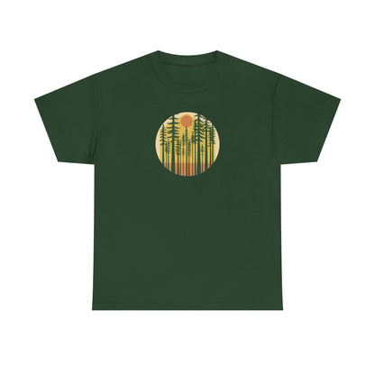 Nature Sunset Unisex Heavy Cotton Tee, Outdoor Tee, Gift for Nature Lovers