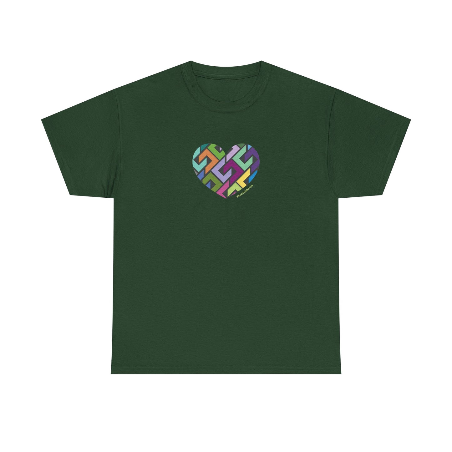 Colourful Heart Unisex Heavy Cotton Tee - Stylish & Comfortable Wear