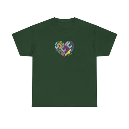 Colourful Heart Unisex Heavy Cotton Tee - Stylish & Comfortable Wear
