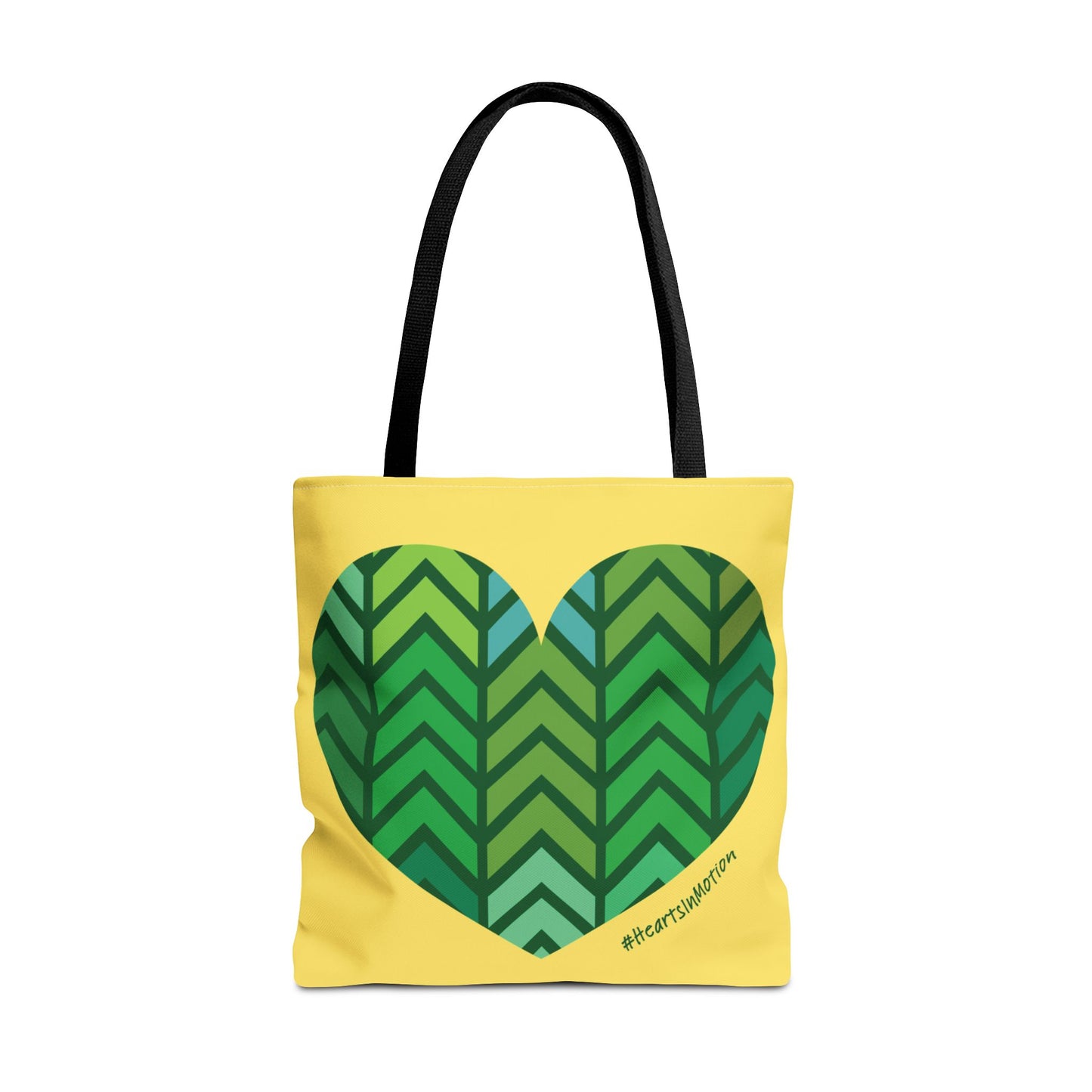 Eco-Friendly Green Chevron Heart Tote Bag - #HeartsInMotion