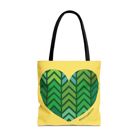 Eco-Friendly Green Chevron Heart Tote Bag - #HeartsInMotion
