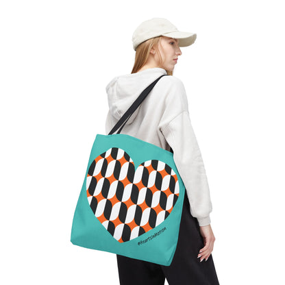 Colourful Geometric Heart Tote Bag - Perfect for Everyday Use