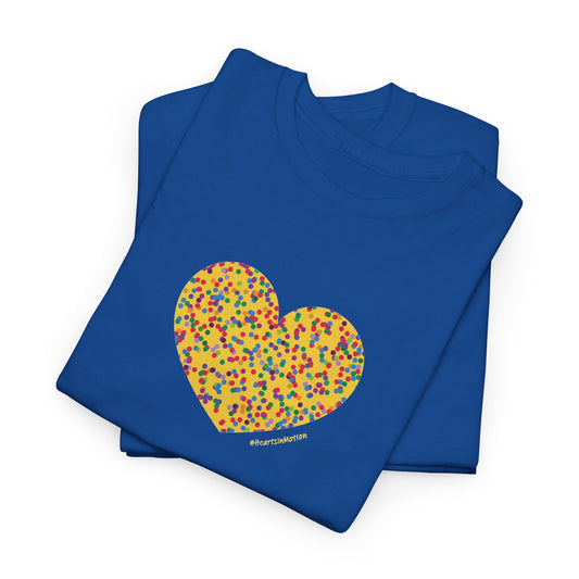 Colourful Dot Heart Unisex Heavy Cotton Tee - #HeartsInMotion