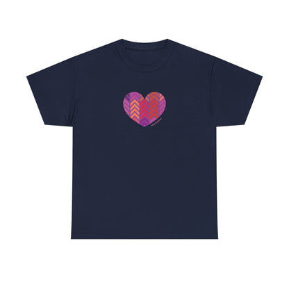 Colourful Heart Unisex Heavy Cotton Tee - Vibrant Casual Wear for Everyday Love
