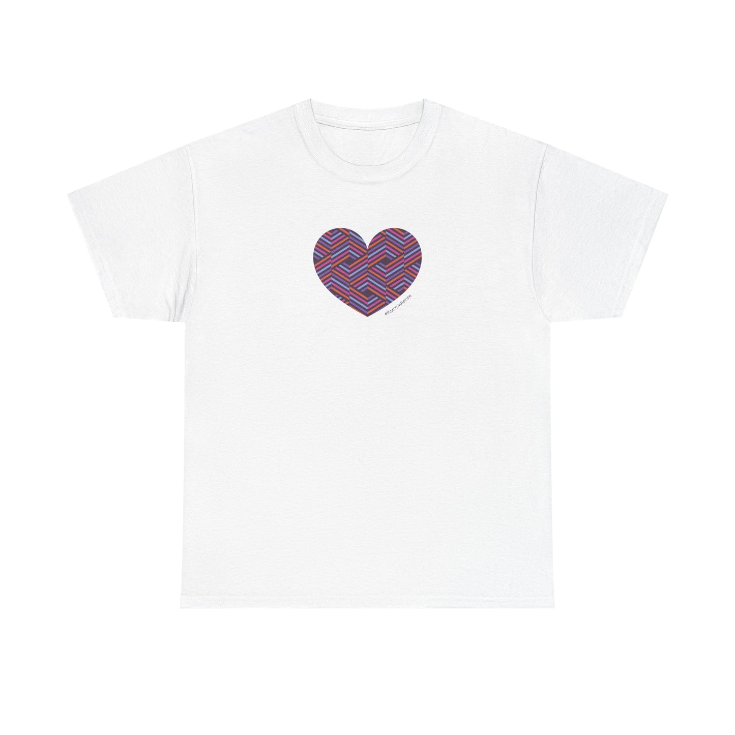 Colorful Geometric Heart Unisex Heavy Cotton Tee - #HeartsInMotion
