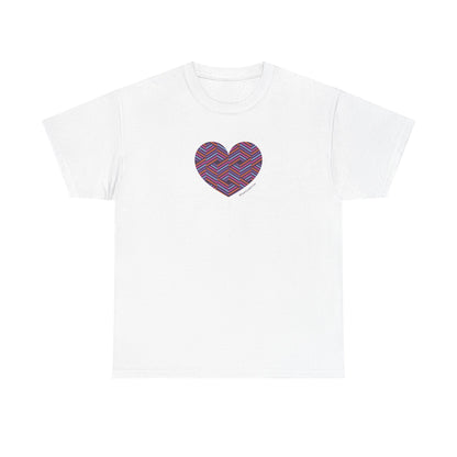 Colorful Geometric Heart Unisex Heavy Cotton Tee - #HeartsInMotion