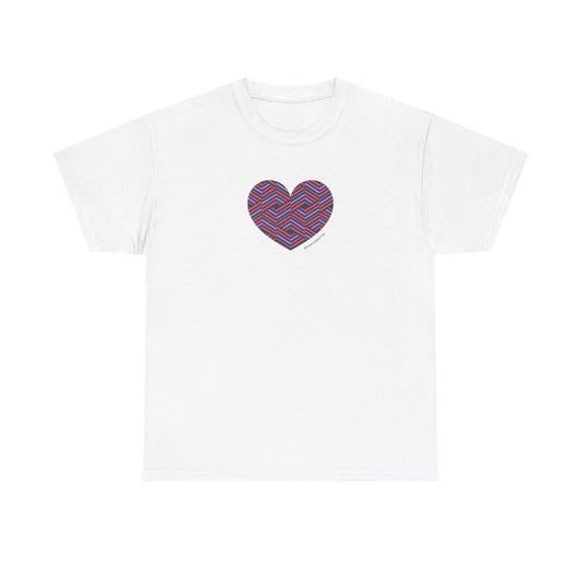 Colorful Geometric Heart Unisex Heavy Cotton Tee - #HeartsInMotion