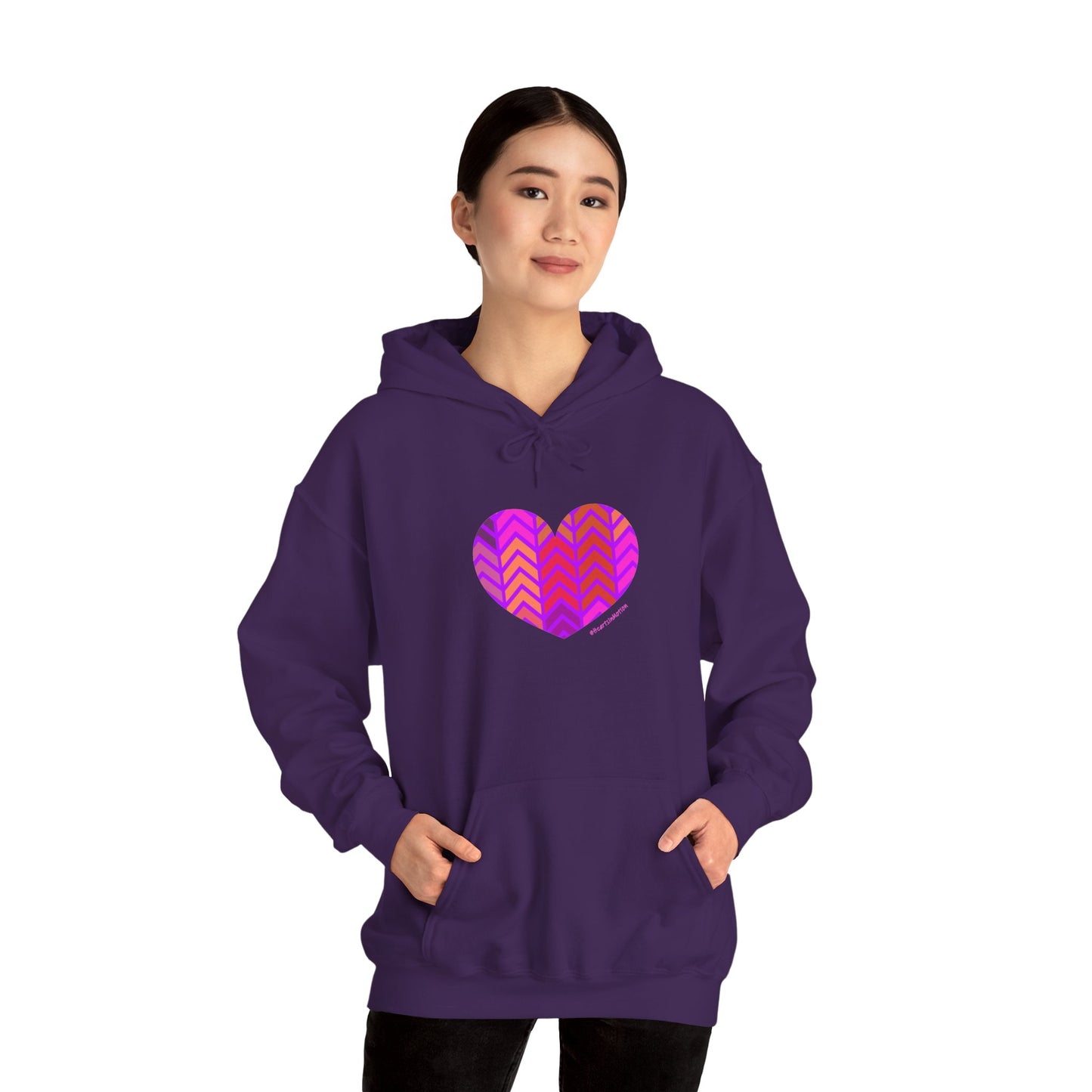 Heart Chevron Unisex Heavy Blend™ Hooded Sweatshirt - #HeartsInMotion