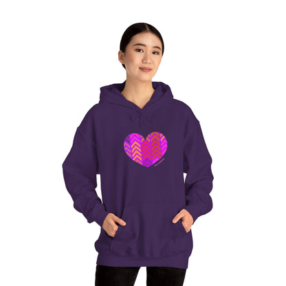 Heart Chevron Unisex Heavy Blend™ Hooded Sweatshirt - #HeartsInMotion