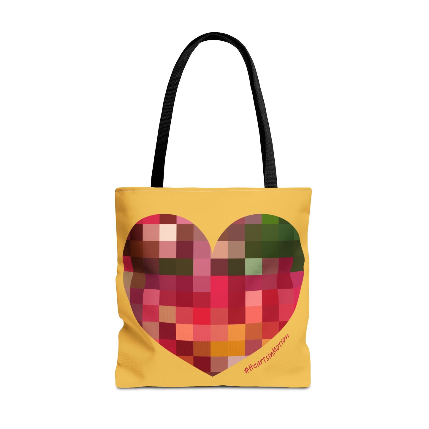 Heart Pixel Art Tote Bag - Colourful & Fun Design - #HeartsInMotion