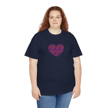 Colorful Heart Unisex Heavy Cotton Tee - #HeartsInMotion