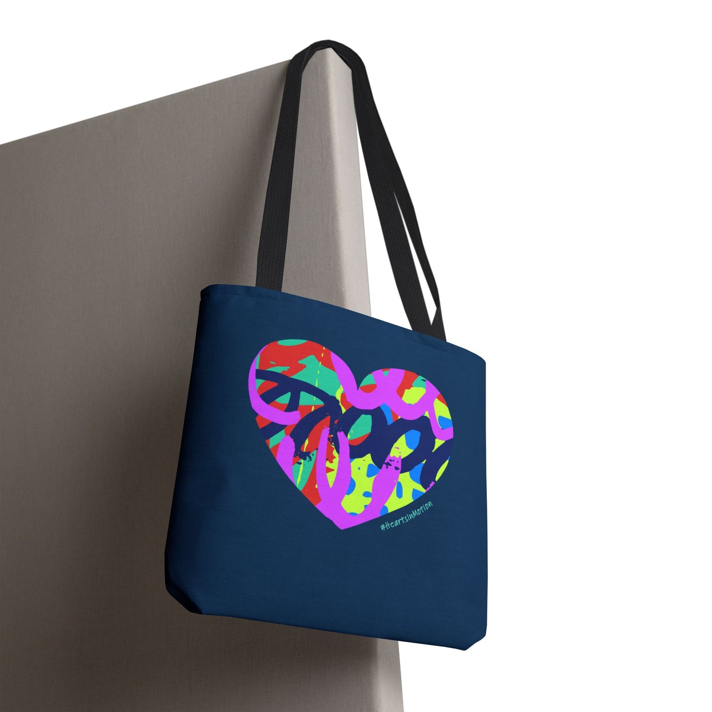 Colorful Grafitti Heart Tote Bag — #HeartsInMotion - Love Over Hate