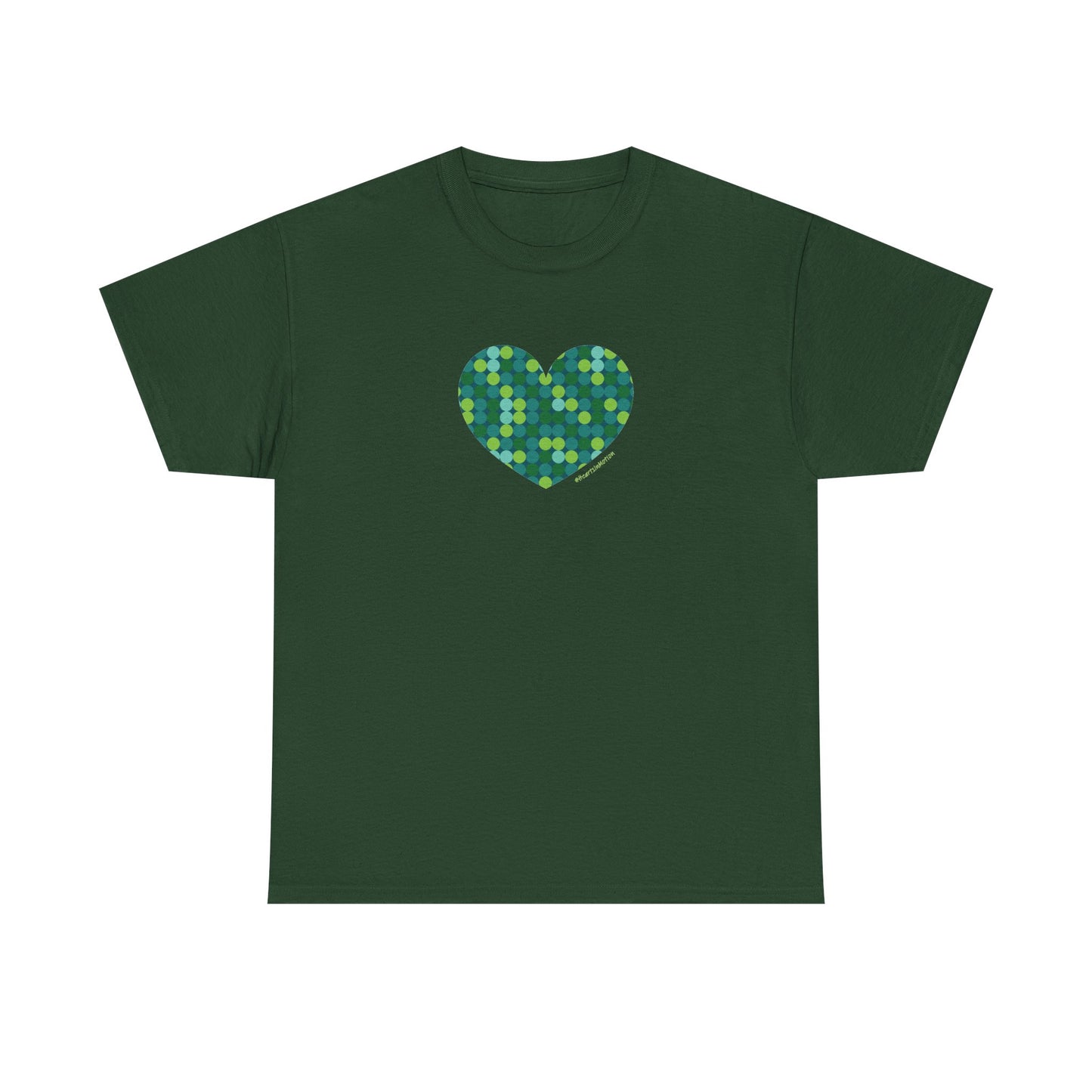 Green Dot Heart T-shirt - #HeartsInMotion - Love Over Hate